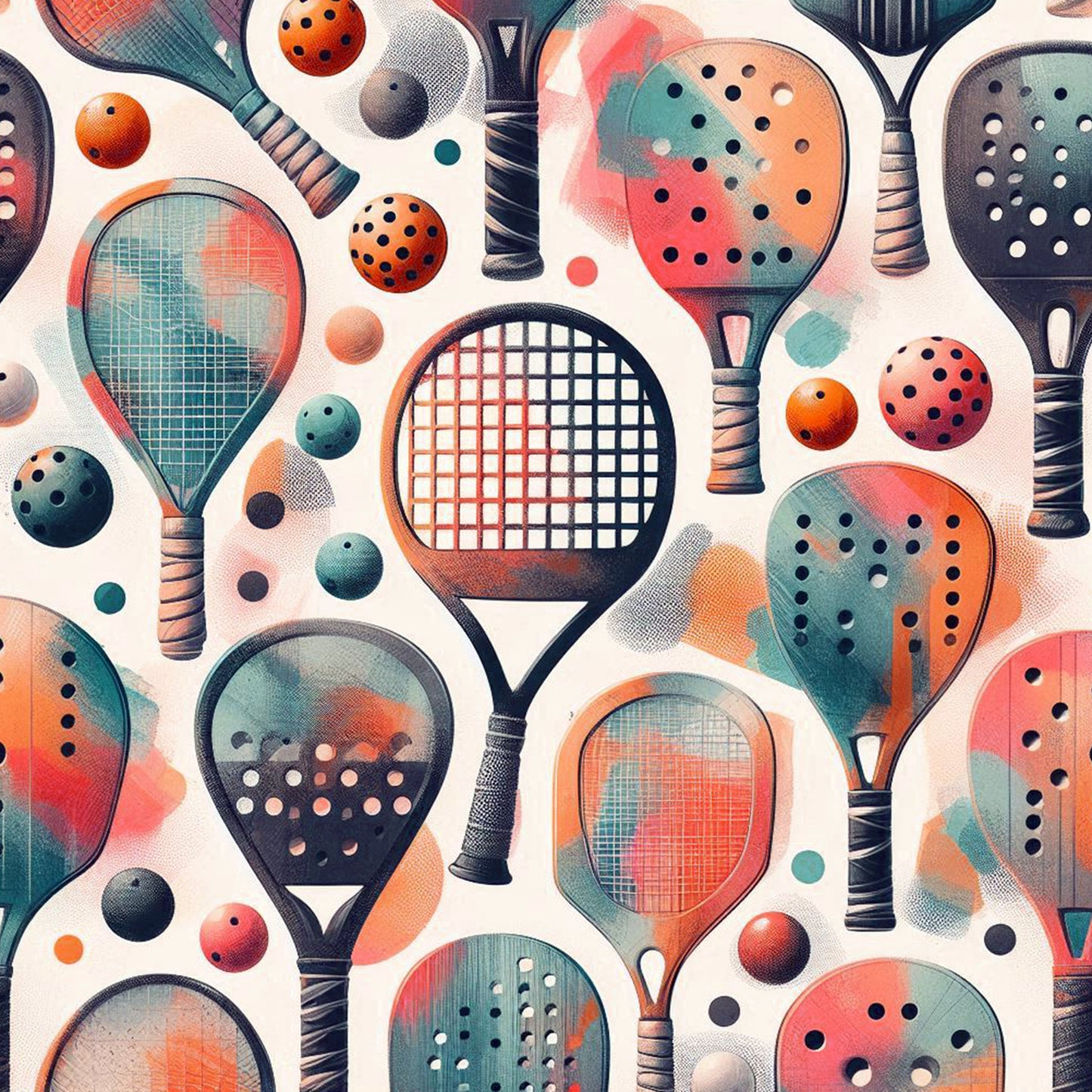 Pickleball Watercolor Racket Cover
