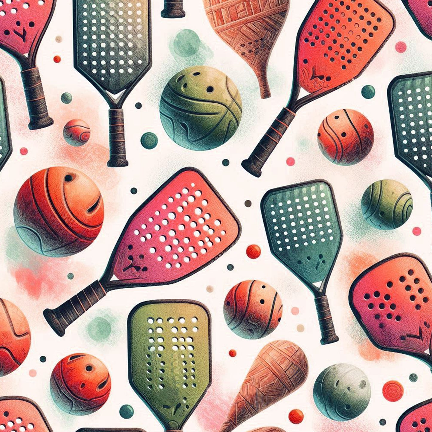 Pickleball Watercolor Racket Cover