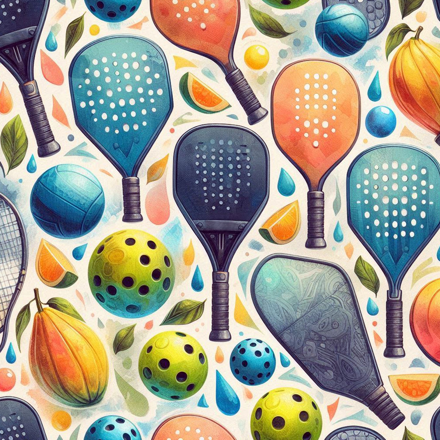 Pickleball Watercolor Racket Cover