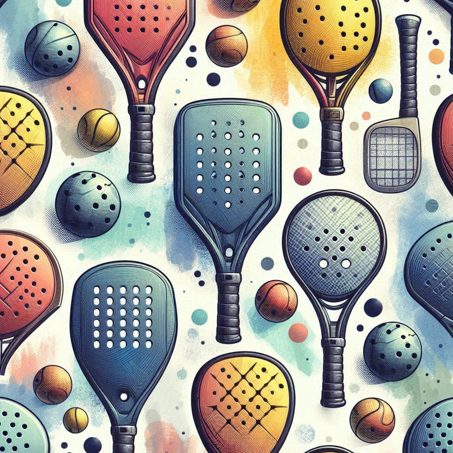 Pickleball Watercolor Racket Cover