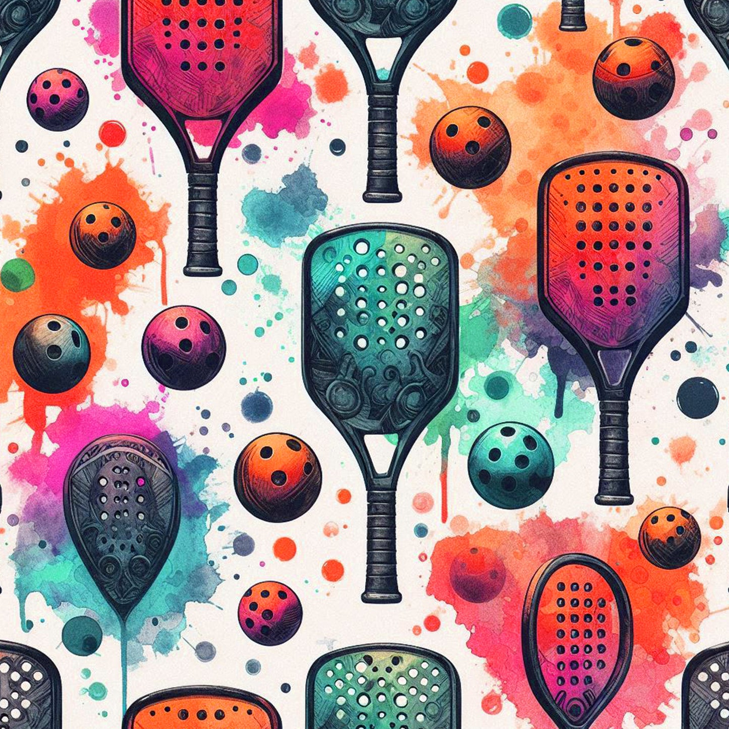 Pickleball Watercolor Racket Cover