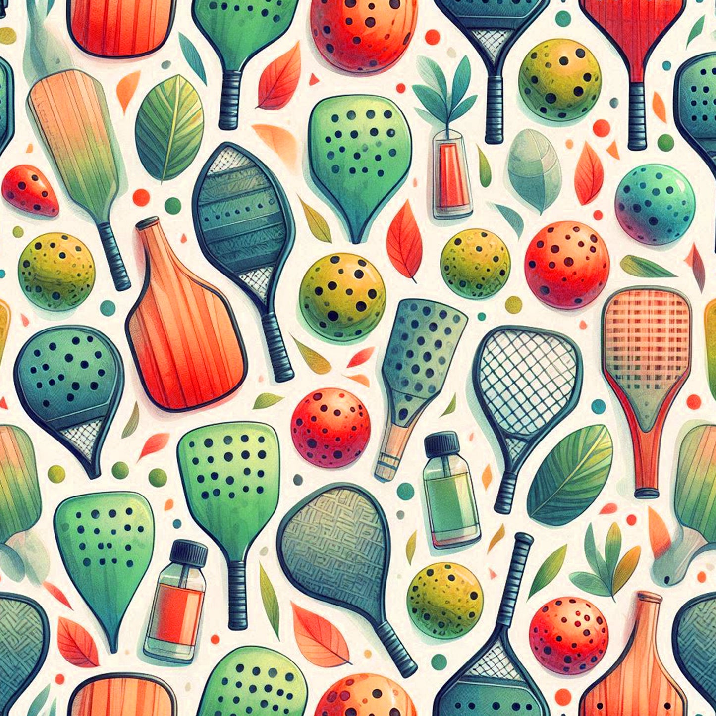 Pickleball Watercolor Racket Cover