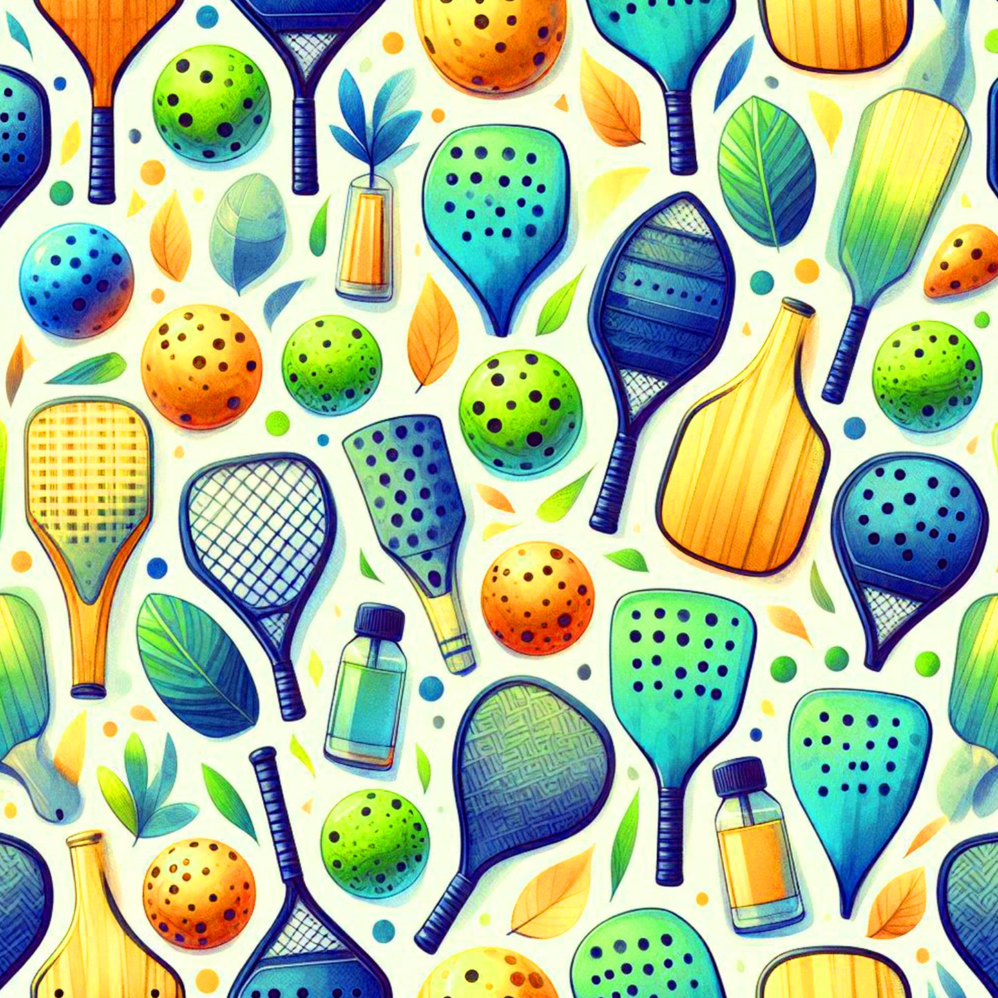 Pickleball Watercolor Racket Cover