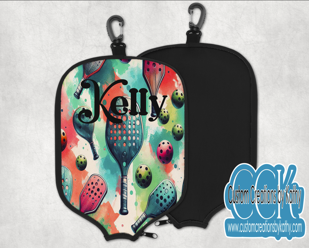 Pickleball Watercolor Racket Cover