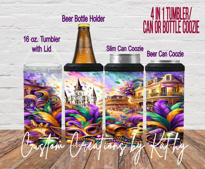 Burbon Street Mardi Gras Tumbler