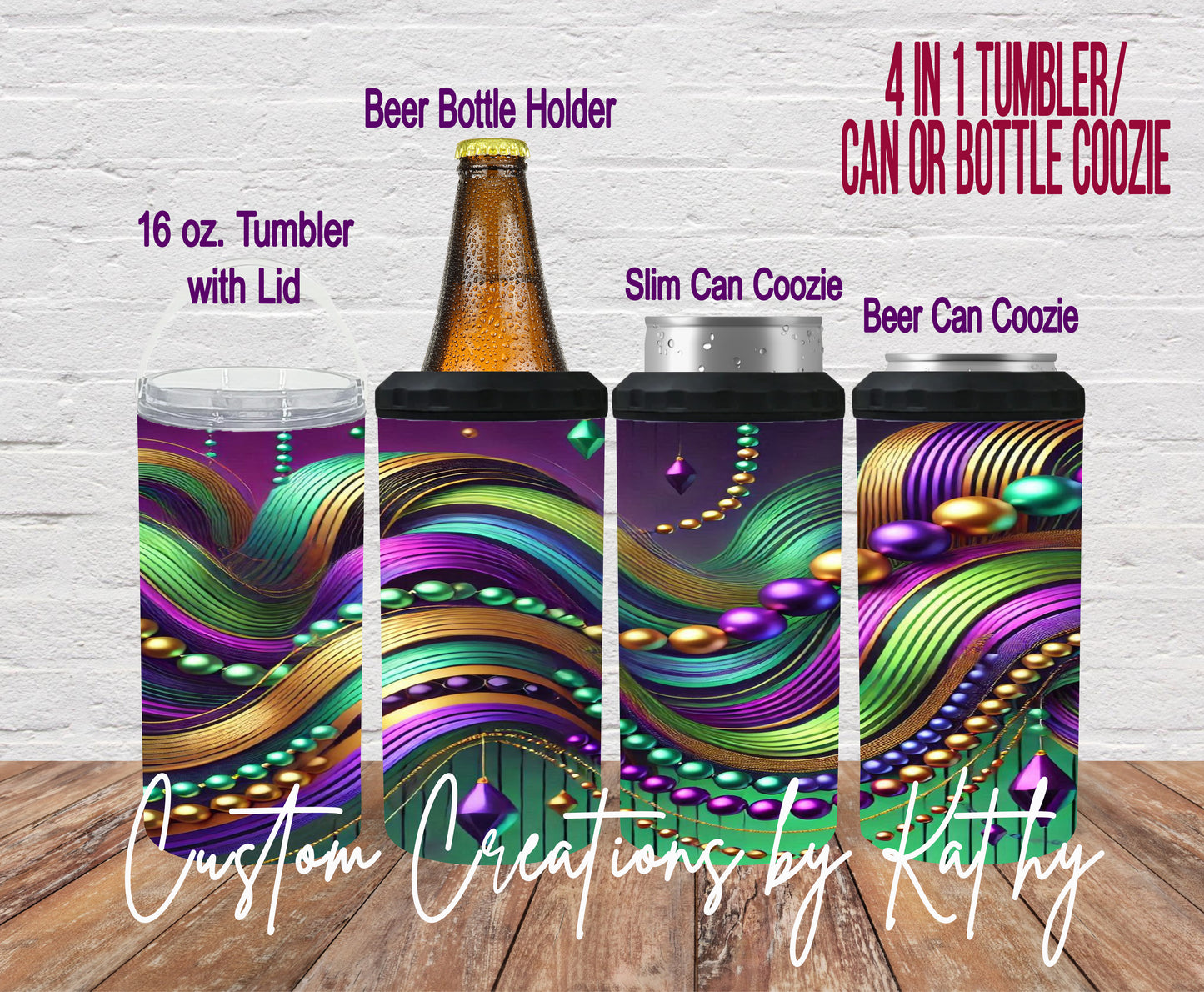 Mardi Gras Swirl Tumbler