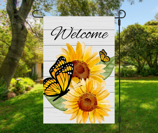 Garden Flag Sunflowers/Butterfly's