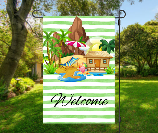 Summer Island Garden Flag