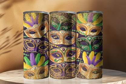 Mardi Gras Mask Tumbler