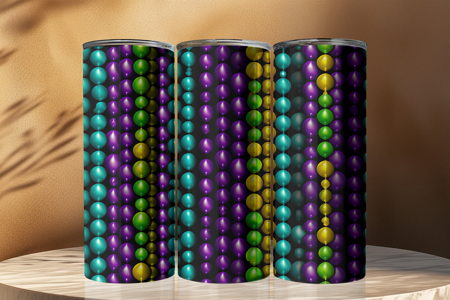 Mardi Gras Beads Tumbler