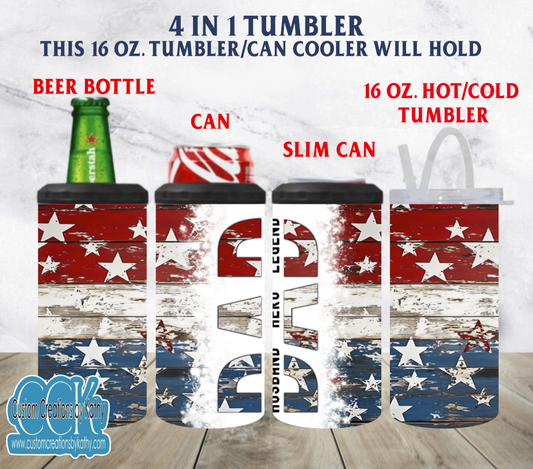 Patriotic Dad (4 in 1 Tumbler)