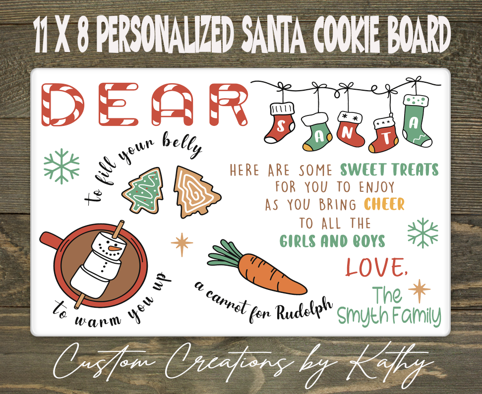 Dear Santa Here are some sweet treats - Glass Cookie Board