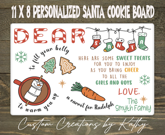 Dear Santa Here are some sweet treats - Glass Cookie Board