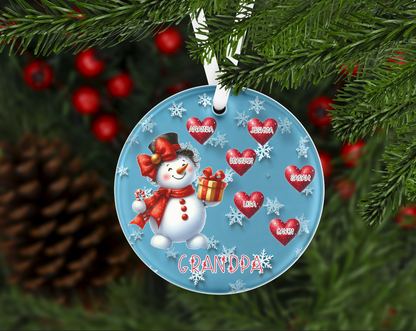 Custom Snowman Christmas Ornament