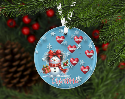 Custom Snowman Christmas Ornament